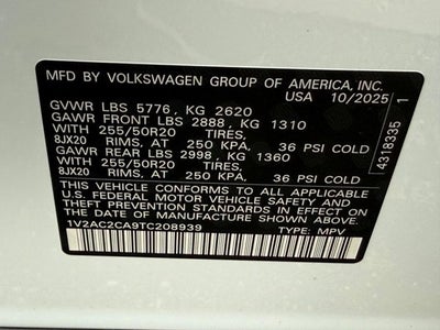2026 Volkswagen Atlas Cross Sport 2.0T SEL R-Line Black