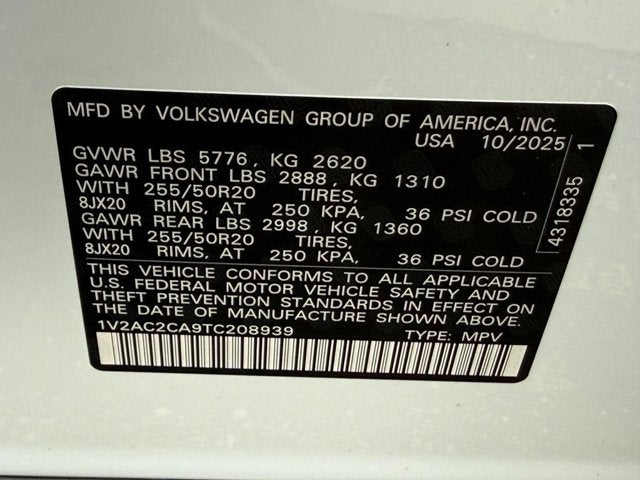 2026 Volkswagen Atlas Cross Sport 2.0T SEL R-Line Black
