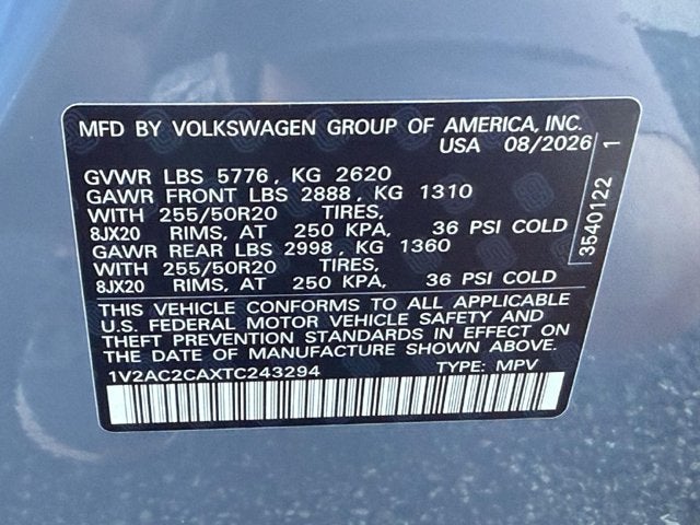 2026 Volkswagen Atlas Cross Sport 2.0T SEL R-Line Black