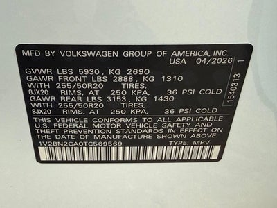 2026 Volkswagen Atlas 2.0T SEL