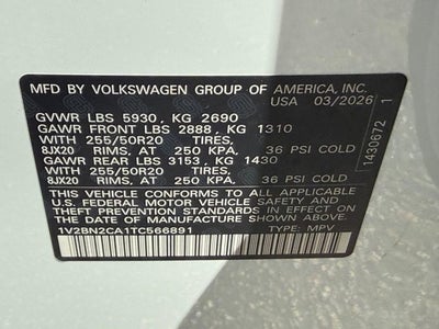 2026 Volkswagen Atlas 2.0T SEL