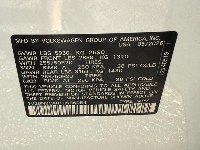 2026 Volkswagen Atlas 2.0T SEL