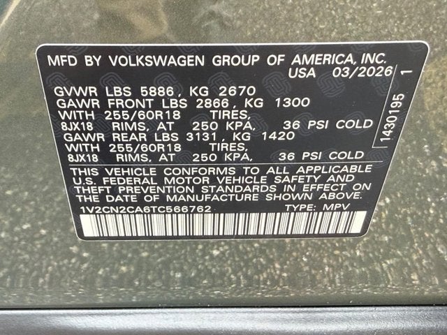 2026 Volkswagen Atlas 2.0T Peak Edition