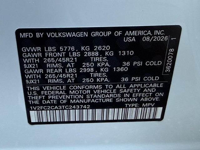 2026 Volkswagen Atlas Cross Sport 2.0T SEL Premium R-Line