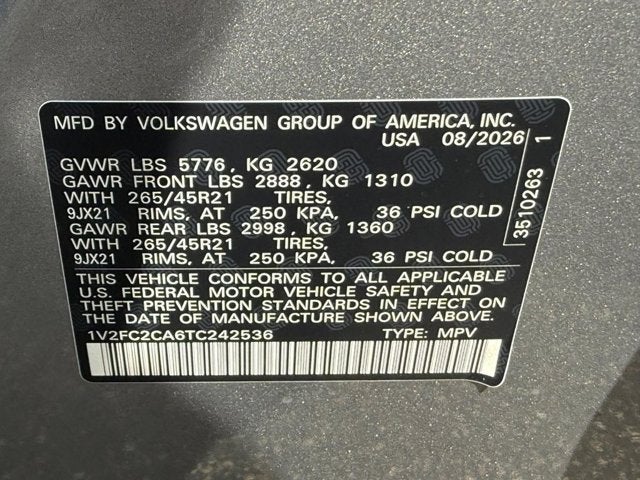 2026 Volkswagen Atlas Cross Sport 2.0T SEL Premium R-Line