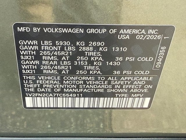 2026 Volkswagen Atlas 2.0T SEL Premium R-Line
