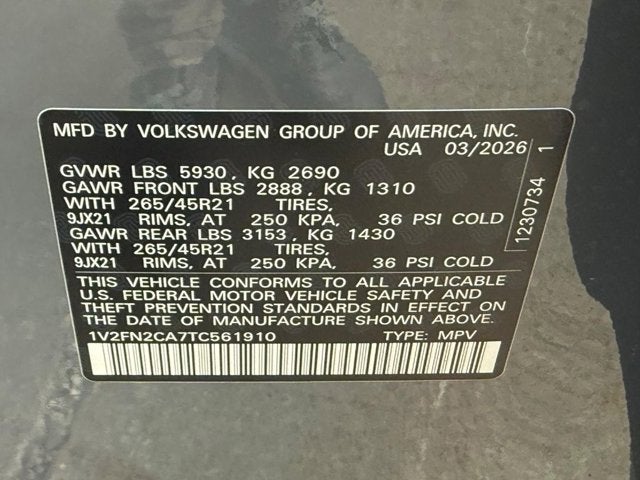 2026 Volkswagen Atlas 2.0T SEL Premium R-Line