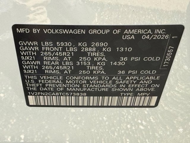 2026 Volkswagen Atlas 2.0T SEL Premium R-Line
