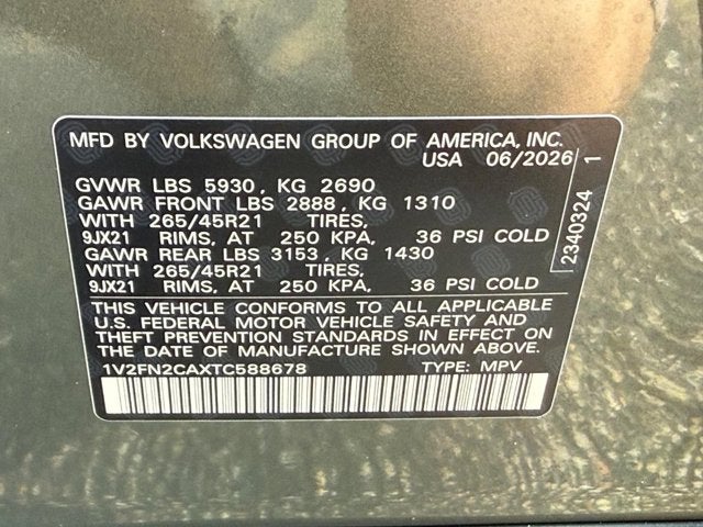 2026 Volkswagen Atlas 2.0T SEL Premium R-Line