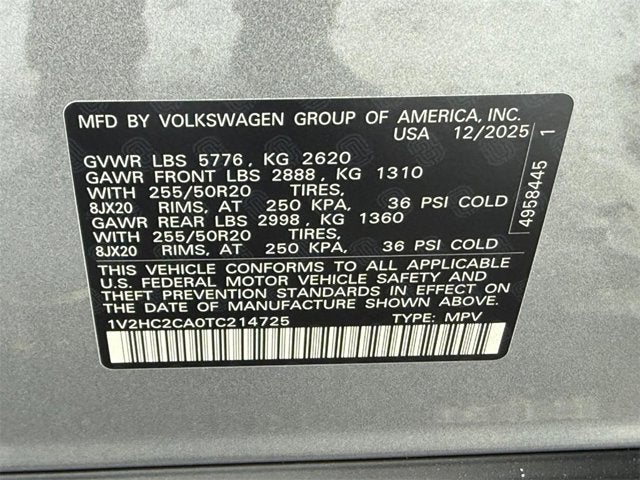 2026 Volkswagen Atlas Cross Sport 2.0T SE w/Technology