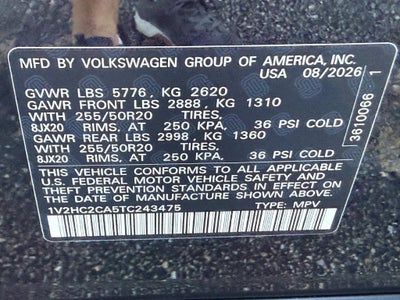 2026 Volkswagen Atlas Cross Sport 2.0T SE w/Technology