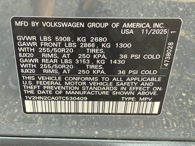 2026 Volkswagen Atlas 2.0T SE w/Technology