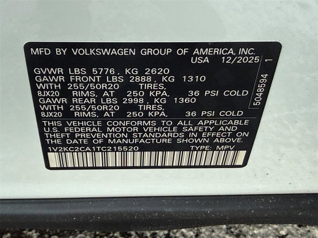 2026 Volkswagen Atlas Cross Sport 2.0T SE w/Technology