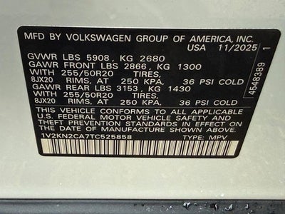 2026 Volkswagen Atlas 2.0T SE w/Technology