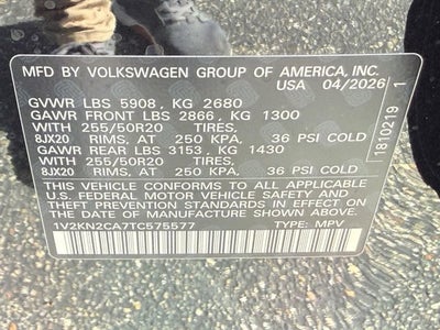 2026 Volkswagen Atlas 2.0T SE w/Technology