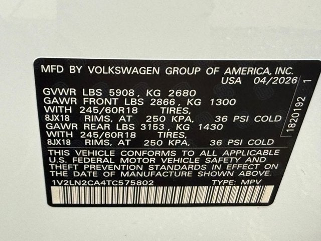 2026 Volkswagen Atlas 2.0T SE