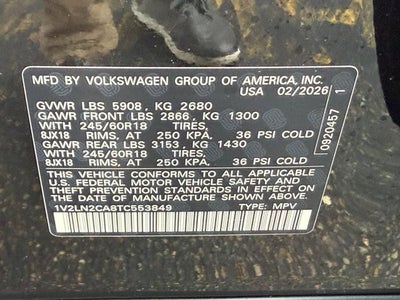 2026 Volkswagen Atlas 2.0T SE