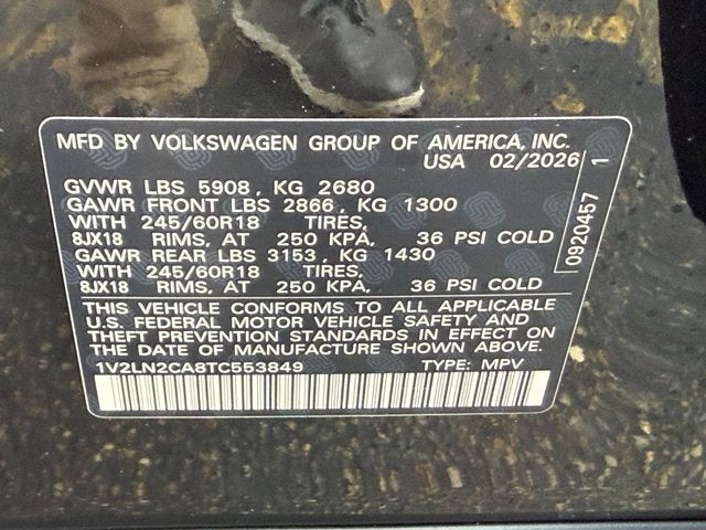 2026 Volkswagen Atlas 2.0T SE