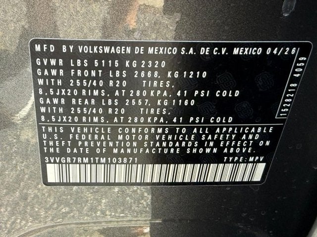 2026 Volkswagen Tiguan SE R-Line Black