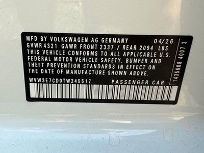 2026 Volkswagen Golf GTI SE