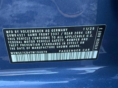 2026 Volkswagen Golf GTI SE