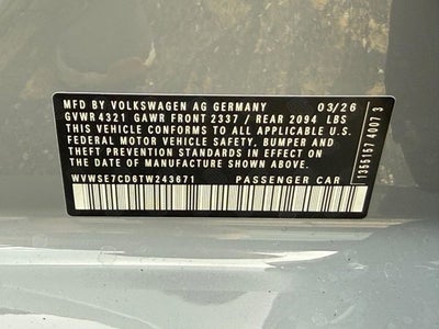 2026 Volkswagen Golf GTI SE