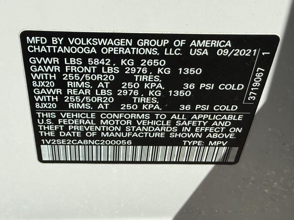 2022 Volkswagen Atlas Cross Sport 3.6L V6 SEL R-Line