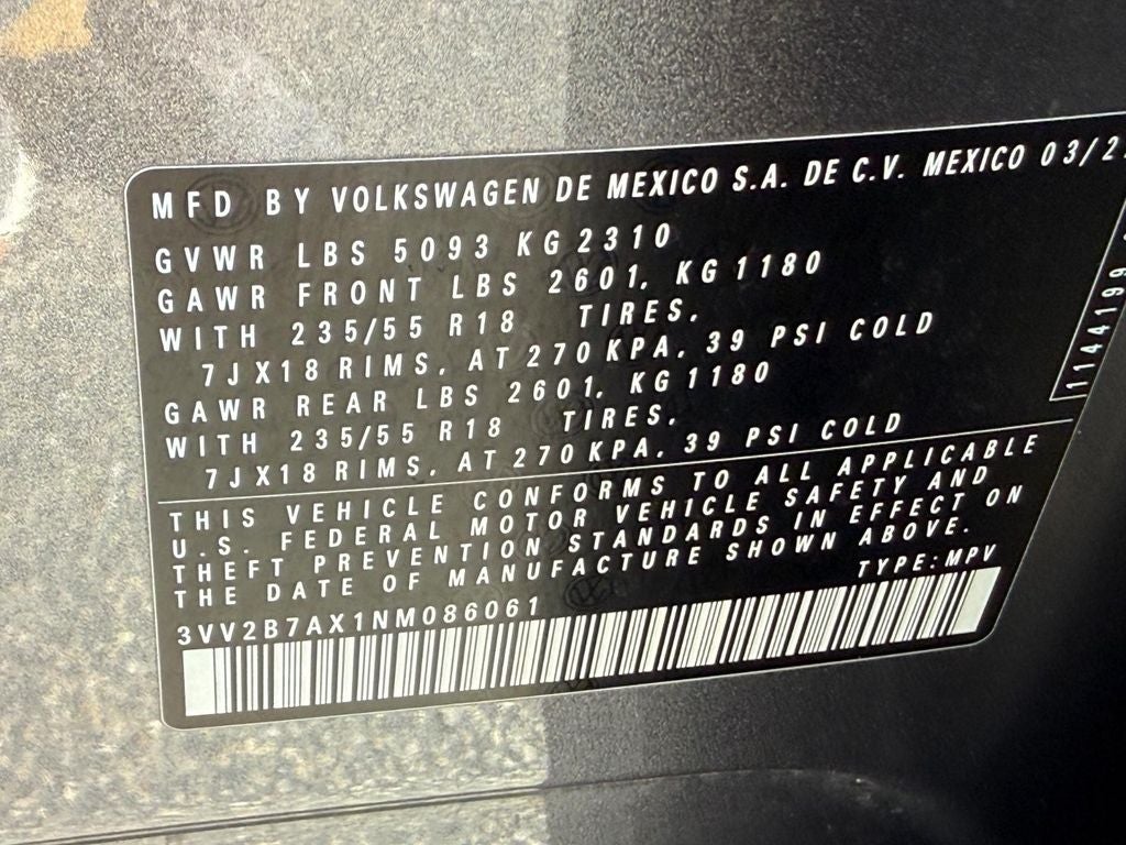 2022 Volkswagen Tiguan 2.0T SE