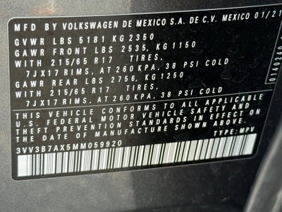 2021 Volkswagen Tiguan 2.0T SE