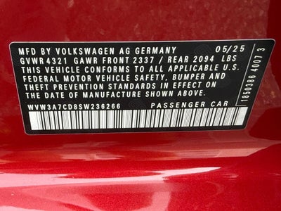 2025 Volkswagen Golf GTI 2.0T SE